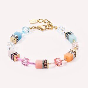 *NIB* Coeur de Lion GeoCUBE® Iconic Bracelet Aqua-Apricot